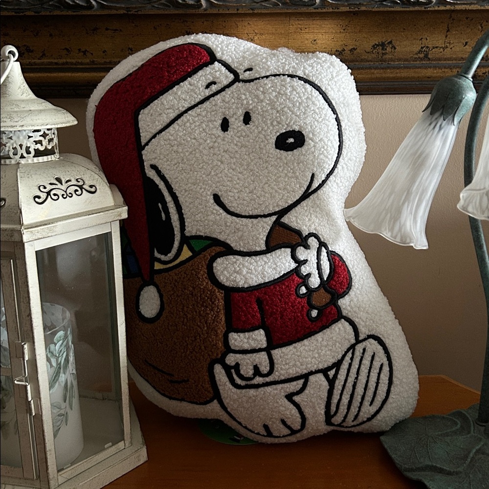 Festive Snoopy Holiday Pillow